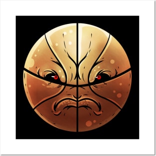 Angry Basketball With Face, Comic Posters and Art